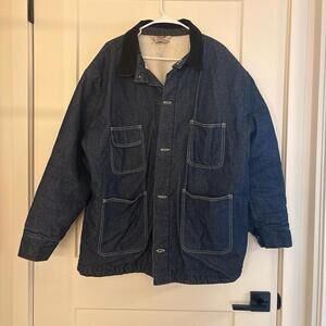 Vintage Y2K Bob Barker Denim Jacket Men Size XL Chore Blanket Lined Coat Jean